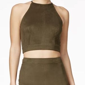 2/$12 Material Girl | faux-suede crop top.